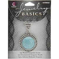 Cousin Jewelry Basics 1-Piece Round Accent, Turquoise
