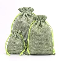 20Pcs Burlap Bags Burlap Sacks, Flat Cotton Bags Muslin Bag with Drawstring Great for Graduations Thanksgiving Easter Mother's Day Wedding Bridal Showers Birthday Gift Bag-green-20x30cm(8x12in)