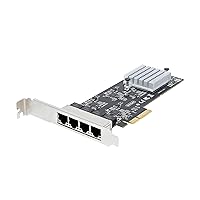 StarTech.com 4-Port 2.5Gbps NBASE-T PCIe Network Card, Intel I225-V, Quad-Port Computer Network Card, Multi-Gigabit NIC, PCI Express Server LAN Card, Desktop Ethernet Interface (PR42GI-NETWORK-CARD)