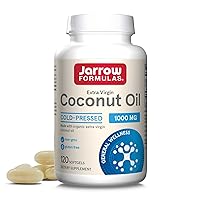 Jarrow Formulas Extra Virgin Organic Coconut Oil - 120 Softgels - Made With Certified Extra Virgin Coconut Oil - 100% Cold-Pressed & Solvent Free - Up to 120 Servings