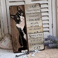 Cat Signs Gifts for Cat Lovers I Am Your Friend Your Companion Your Cat You Are My Life Cat Room Decor Tuxedo Cat Cat Wall Art 8x12 Inches Tuxedo Cat Decor