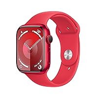 Watch Series 9 [GPS + Cellular 45mm] Smartwatch with (Product) RED Aluminum Case with (Product) RED Sport Band S/M. Fitness Tracker, Blood Oxygen & ECG Apps, Always-On Retina Display