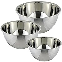 Tsubamesanjo Deep Bowl Set, 7.9 inches (20 cm), 9.1 inches (23 cm), 10.2 inches (26 cm), 18-8 Stainless Steel, Made in Japan