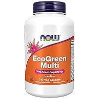 Supplements, EcoGreen Multi Vitamin with Green Superfoods, Iron-Free 180 Veg Capsules