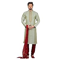 Indian Royal Ethnic Designer Wedding Wear Kurta Pyjama Set For Men