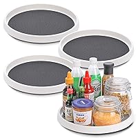 Lazy Susan Turntable, Set of 4, 12 Inch Non-Skid Lazy Susan Organizer for Cabinet, Pantry Organization, Kitchen Storage, Bathroom Sink Cabinet, Refrigerator, Countertop, Spice Rack (4 Pack 12 in)