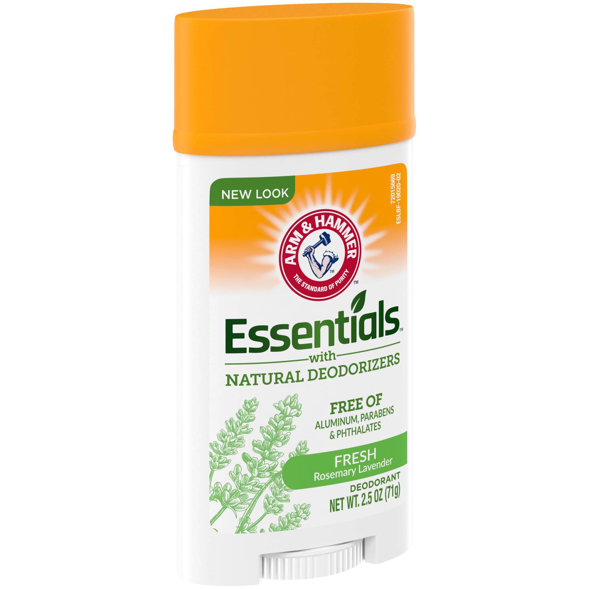 ARM & HAMMER Essentials Deodorant- Fresh Rosemary Lavender- Wide Stick- 2.5oz(Pack of 6)- Made with Natural Deodorizers- Free From Aluminum, Parabens & Phthalates