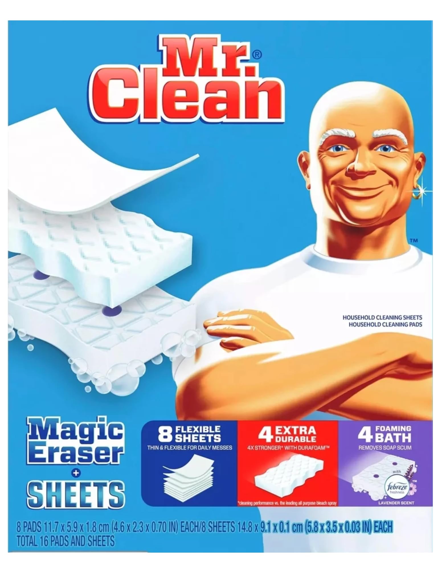 Mr Clean Magic Eraser Sponges + Sheets Variety Pack (16 Count)