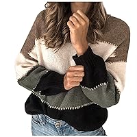 Sweaters for Women 2023 Trendy Ladies Fashion Sweater Stripe Round Neck Fit Knitted Bottoming Sweater
