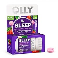 OLLY Sleep Fast Dissolve Tablets, 3mg Melatonin, Vegan, Strawberry - 30ct