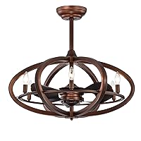 Warehouse of Tiffany Copper Grove Raton 29-inch 6-Light Antique Bronze Fandelier