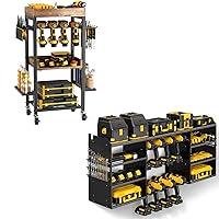 Power Tool Organizer Cart Set, Heavy Duty Garage Tools Storage