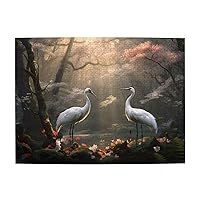 Crane Wooden Jigsaw Puzzle 500 Piece Surprise for Family Home Decor Art Puzzle,Unique Birthday Present Suitable for Teenagers and Adults for Kid,20.4 X 15 Inch