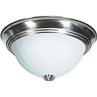 Nuvo Lighting 60/448 Two Light Flush Mount with Frosted Melon Glass, Brushed Nickel, 15-Inch