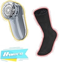 Bymore Fabric Shaver, Lint Shaver Defuzzer Sweater Shaver for Clothes, 2 Pairs Thermal Socks for Men,Heated Socks for Women