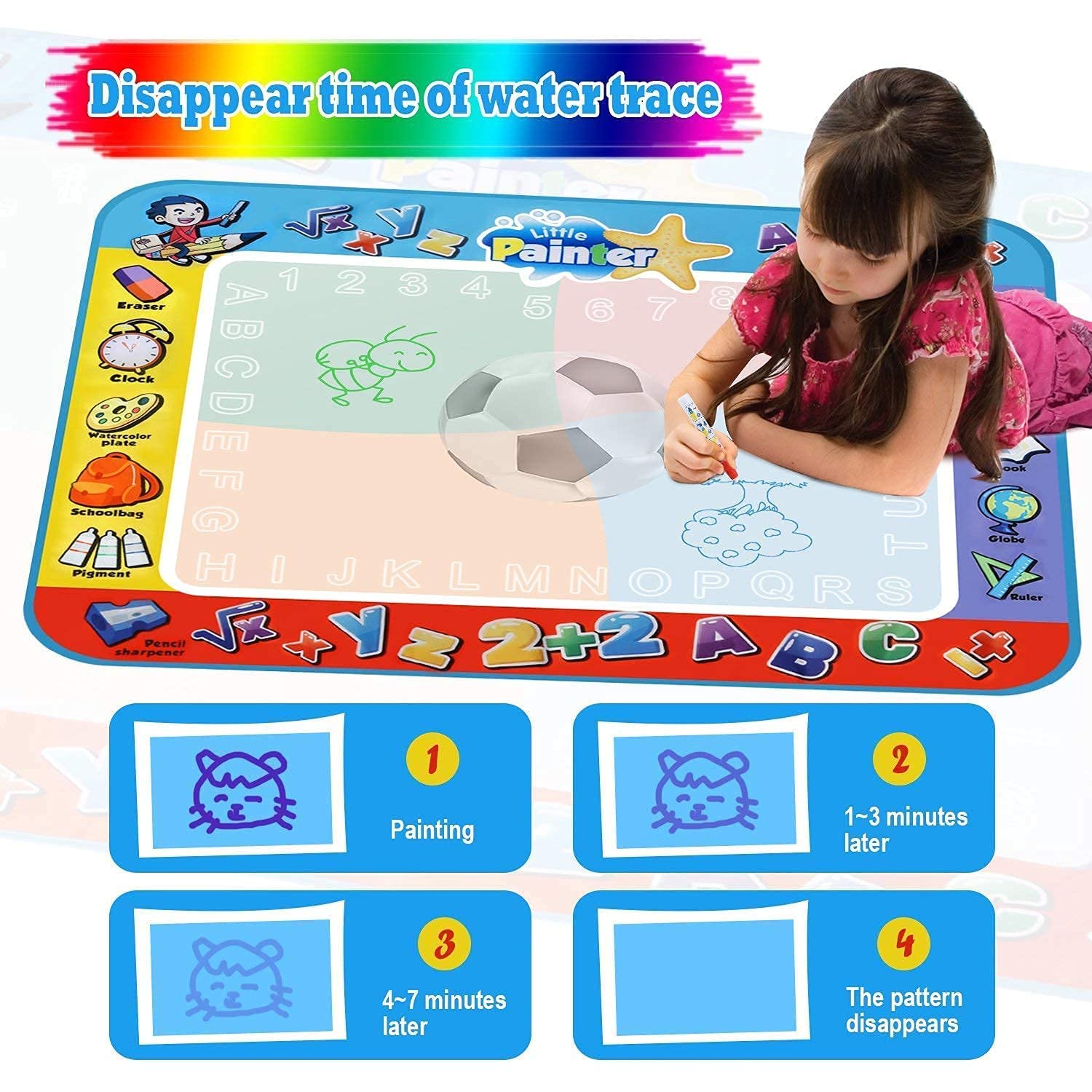 YEEBAY Interactive Whack A Frog Game & Water Doodle Mat, Gifts for Girls Boys Age 2 3 4 5+ Years Old