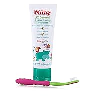 Dr. Talbot's Toddler Training Toothpaste Naturally Inspired with Citroganix, with Toothbrush Included, Pink/Green, 1.6 Ounce