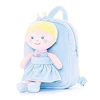 Toddler Backpack Kids Backpacks with Soft Tanned Baby Dolls in Blue Heart Dress 9.5