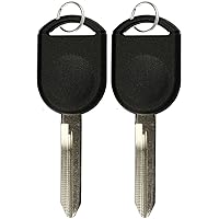 KeylessOption Replacement Uncut Ignition Chipped Car Key Transponder Blank For Ford Lincoln Mercury Mazda (Pack of 2)