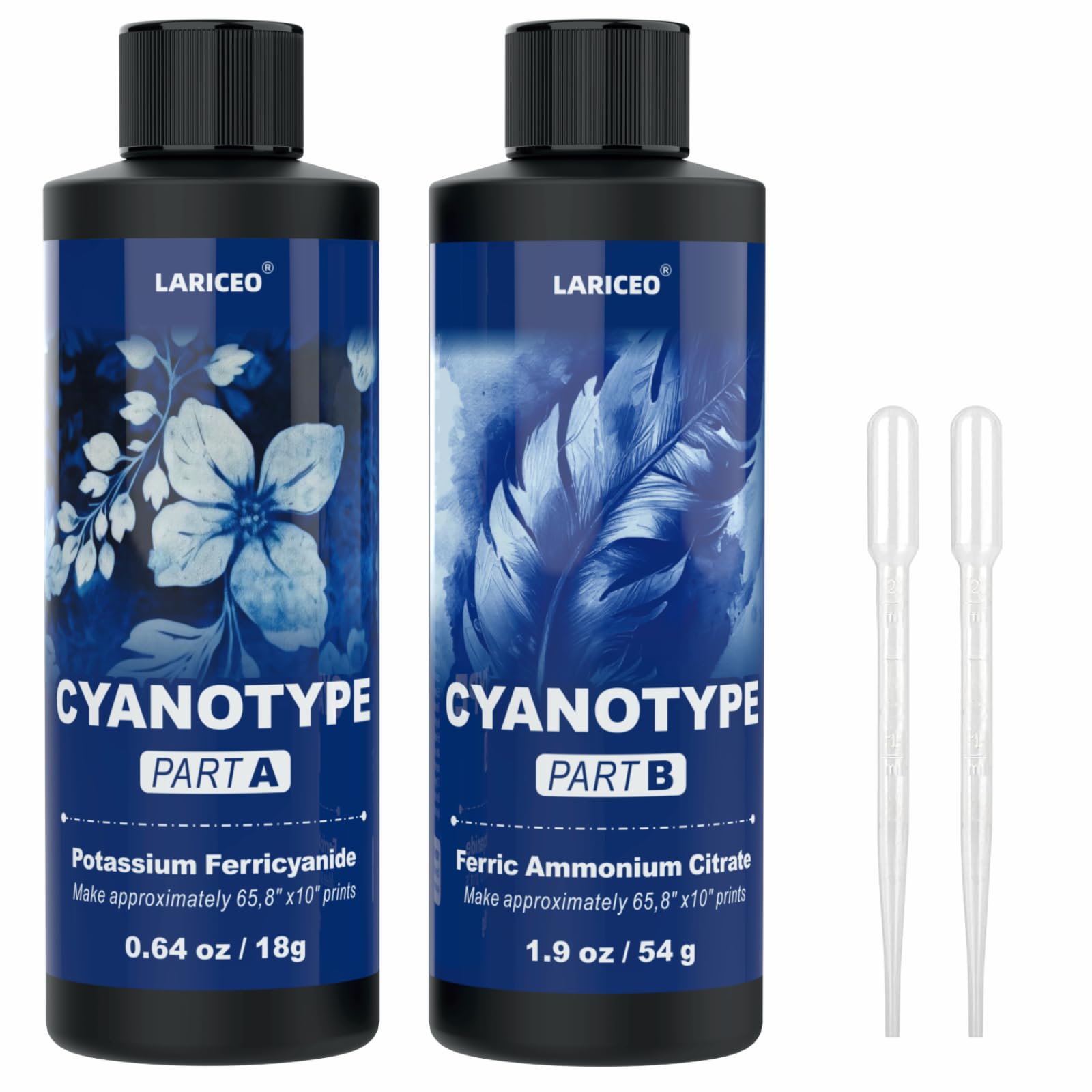 Cyanotype Sensitizer Kit, 16oz Cyanotype Kit - 2 Part Sensitizer, Cyanotype Dye - Cyanotype Kit Solar Print Set, Cyanotype Sun Printing Kit for Photographic Printing on Paper and Fabric