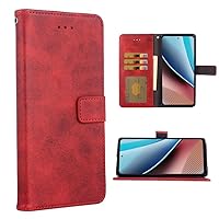 Compatible with Motorola Moto G Stylus 4G 2023 Wallet Case Leather Flip Cover Folio Purse Credit ID Card Holder Leather Stand Full Body Phone Cases for GStylus XT2317-1 XT2317-2 Women Men Red