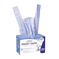 Ubbi Disposable Diaper Sacks, Lavender Scented, Easy-To-Tie Tabs, Diaper Disposal or Pet Waste Bags, 400 Count