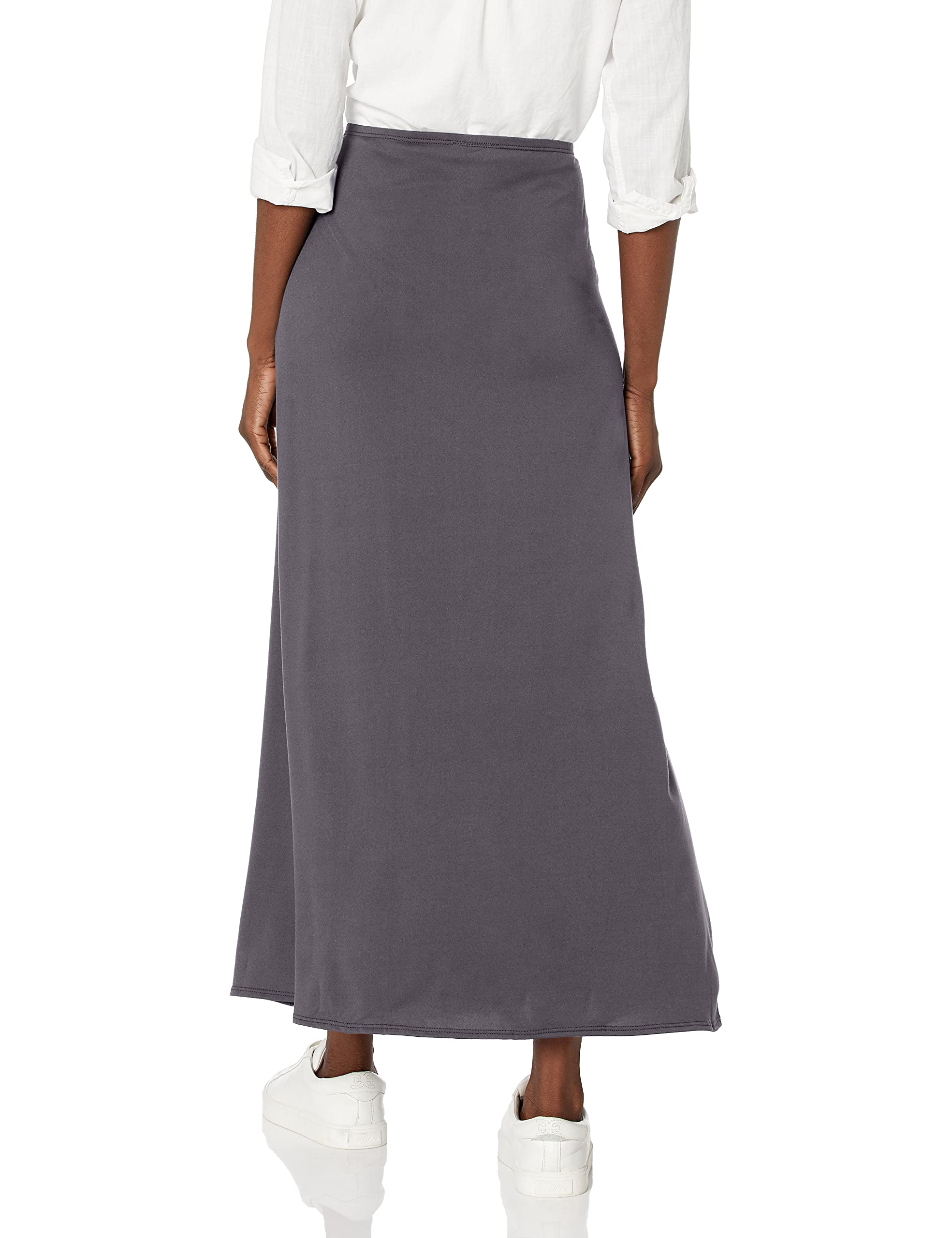 Star Vixen Women's Petite Modest Soft Knit Pull-on Midi-Length Skirt