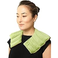 Spa Comforts Microwaveable Hot or Cold Neck Shoulder Wrap with Aromatherapy, Lavender and Peppermint Herbal, Green