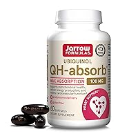 Jarrow Formulas QH-Absorb 100mg Ubiquinol CoQ10 Supplement Bundle - Up to 120 & 60 Servings (Softgels) for Mitochondrial Health & Cardiovascular Function