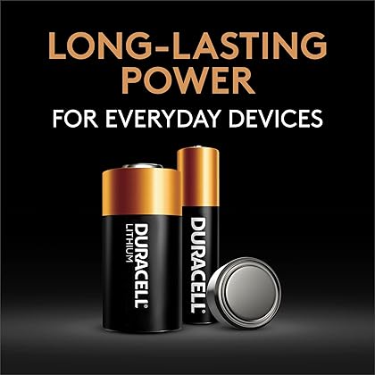 Duracell CR123A 3V Lithium Battery, 12 Count Pack, 123 3 Volt High Power Lithium Battery, Long-Lasting for Home Safety and Security Devices, High-Intensity Flashlights, and Home Automation