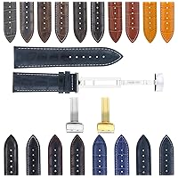 17-24mm Leather Band Strap Deployment Clasp Compatible with Movado Watch