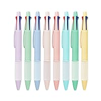 MiSiBao Multicolored Pens in One 4-Color Ballpoint Pen Medium Point  (1.0mm), 8-Pack