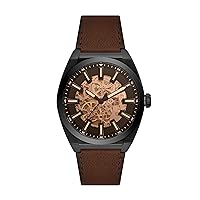Fossil Everett Men's Automatic Watch with Mechanical Movement and Skeleton Dial