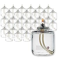 Disposable Liquid Candles, 50 Hour, for Use in Glass Votive Tealight Lamp Holders, Restaurant Wedding Table Top Lights, Child Resistant Closures, 36 Pieces, Clear Fuel Oil HD50-36