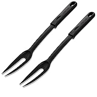 Nylon Fork Made of Heat Resistant Nylon with Plastic Handle with Hole Ideal for use with Non-Stick Pots and Pans (Pack Of 2) - By Ram Pro