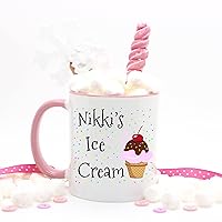 Personalized Ice Cream Sundae Mug, Custom Ice Cream Cups, Ice Cream Party, Ice Cream Party Favors, Gifts for Ice Cream Lovers, Valentine's Day Gift