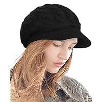 FURTALK Winter Knit Hats with Visor Brim Double Soft Lining for Women Warm Stylish Beanie Hats Slouchy Snow Caps