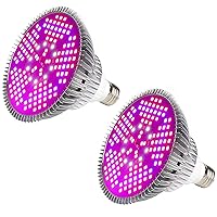 [Pack of 2] 100W Led Plant Grow Light Bulb, Full Spectrum 150 LEDs Indoor Plants Growing Light Bulb Lamp for Vegetables Greenhouse and Hydroponic, E26 E27 Base Grow Light Bulbs, AC 85~265V