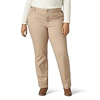 Lee Women's Plus Size Wrinkle Free Relaxed Fit Straight Leg Pant