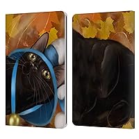 Head Case Designs Officially Licensed Ash Evans Leaves Black Cats Leather Book Wallet Case Cover Compatible with Kindle Paperwhite 1/2 / 3