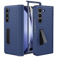 NULETO Kickstand Case for Samsung Z Fold 5 [3D Ergonomic Design] with Hinge Protection, Wireless Charging Phone Stand Case with Built-in Screen Protector for Samsung Galaxy Z Fold 5, Blue