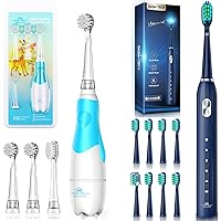 DADA-TECH Baby Electric Toothbrush Pink Ages 0-3 Years, Sonic Toothbrush Blue for Adult and Kids