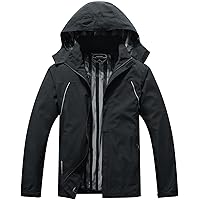 MOERDENG Men's Waterproof Rain Jacket Outdoor Lightweight Softshell Raincoat for Hiking Travel