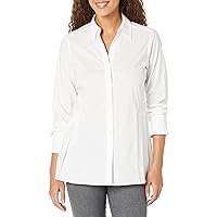 Foxcroft Women's Pippa Long Sleeve Stretch Solid A-line Blouse