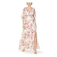 Adrianna Papell Womens Floral Gown Dress, Multicoloured, 6