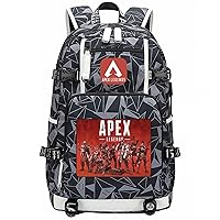 APEX Legends Graphic Travel Bag with USB Charing Port,Lightweight Canvas Bookbag Large Laptop Rucksack for Teens
