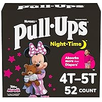 Pull-Ups Girls' Night-Time Potty Training Pants, Size 4T-5T Overnight Training Underwear (38-50 lbs), 52 Ct