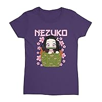 Nezuko Kid Slayers Anime Manga Demon Ladies' Crewneck T-Shirt
