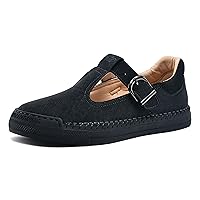 Honeystore Men's Casual Flats Driving Loafers Buckle Shoes