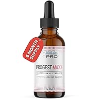 Progest MAXX Progesterone Oil, Natural Bioidentical Progesterone for Women, Hot Flashes & Menopause Support, 2oz Bottle - Six Month Supply